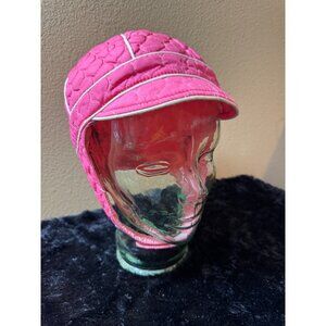 Vintage P... Caps Quilted Pink Aviator Cap With Ear Flaps & Contrast Piping
